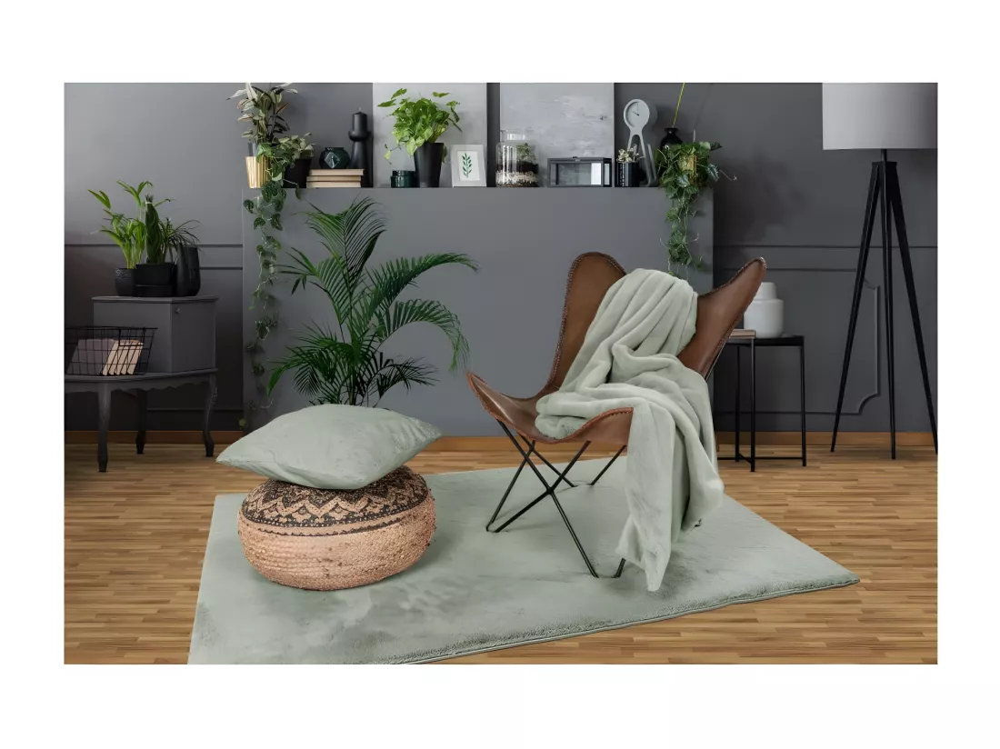 Tapis 170x120cm, design H008N coloris jade - Confort et élégance pour votre intérieur