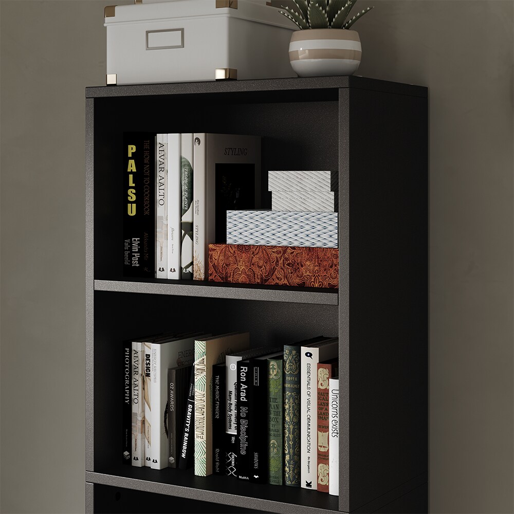 Vicco Bücherregal Bob Schwarz 40 x 132 cm mit 5 Fächern