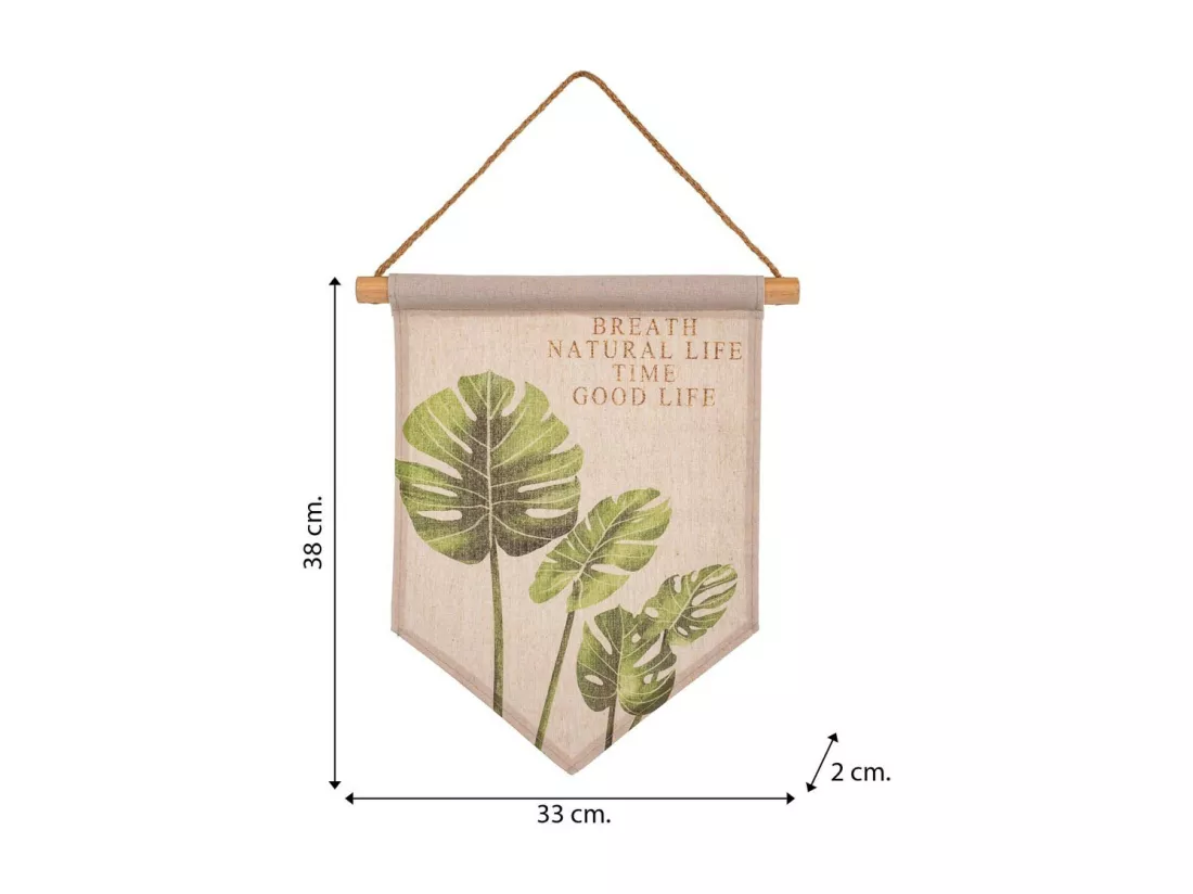 Toile parchemin imprimée sur tissu 33x38x2h