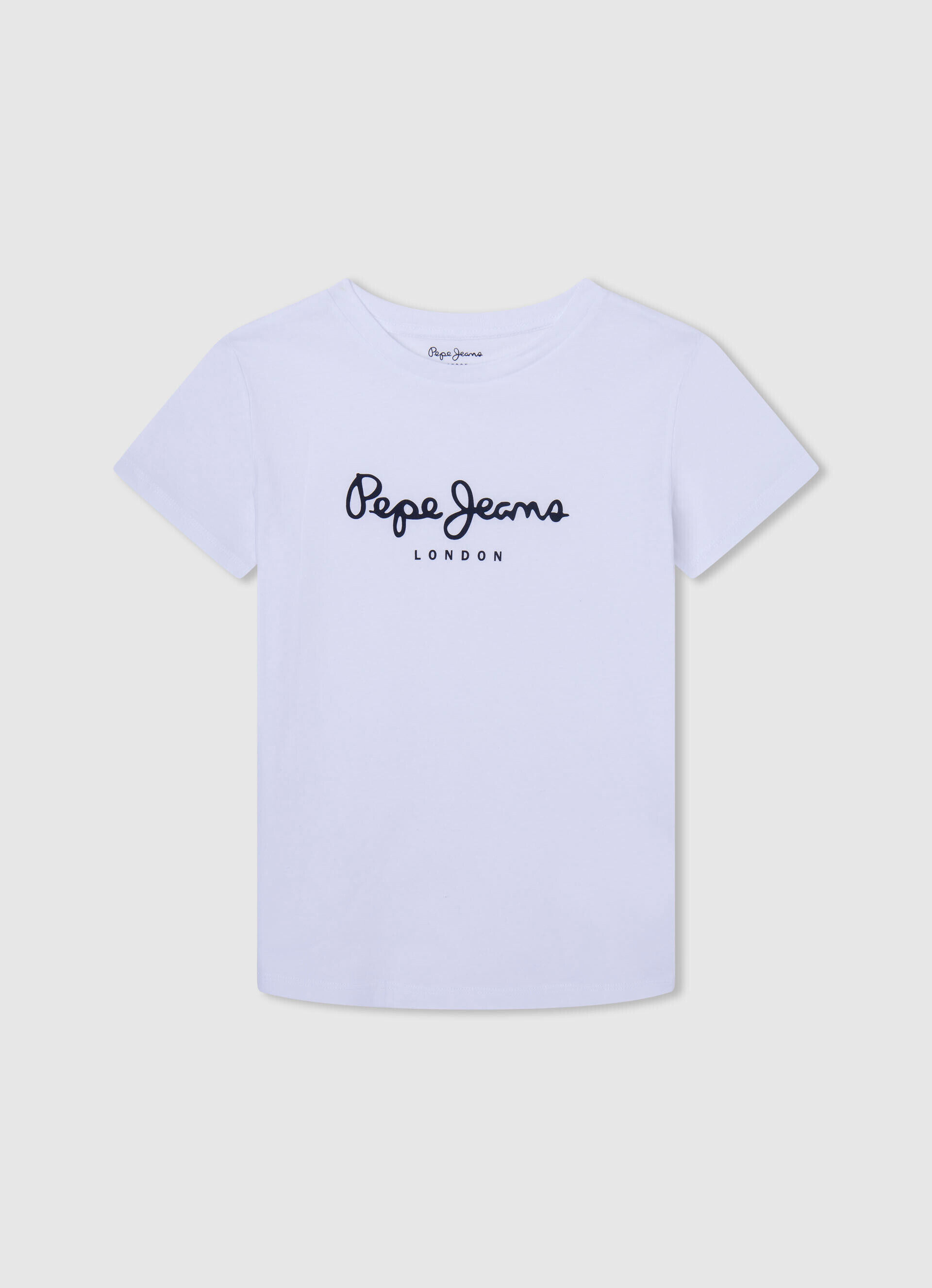 Camiseta de algodão com logotipo estampado - branca