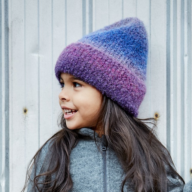 MAXIMO Beanie , Fasermix mit Wollanteil, Boucle-Garn, Farbverlauf, breiter Umschlag
