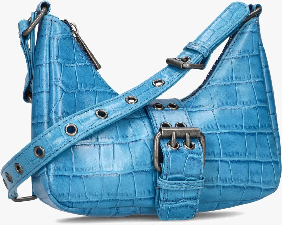 N\u00DANOO blauwe n&uacute;noo schoudertas palma buckle texas