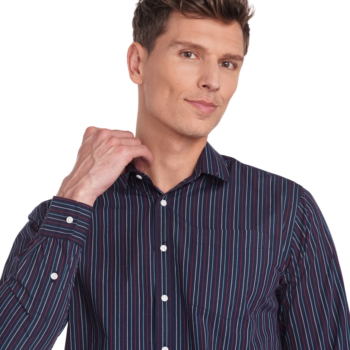 VanVaan Herren Hemd mit Streifen dunkelblau / rot / blau