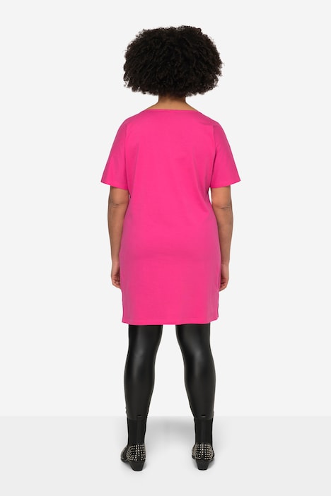 Longshirt, oversized, Rundhals, Halbarm