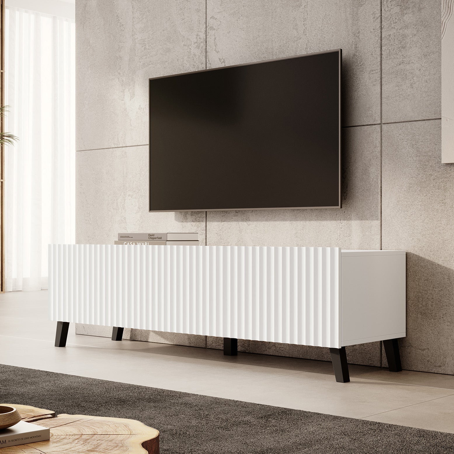 Meubella - TV-Meubel Pepinos 2 - Wit - 150 cm