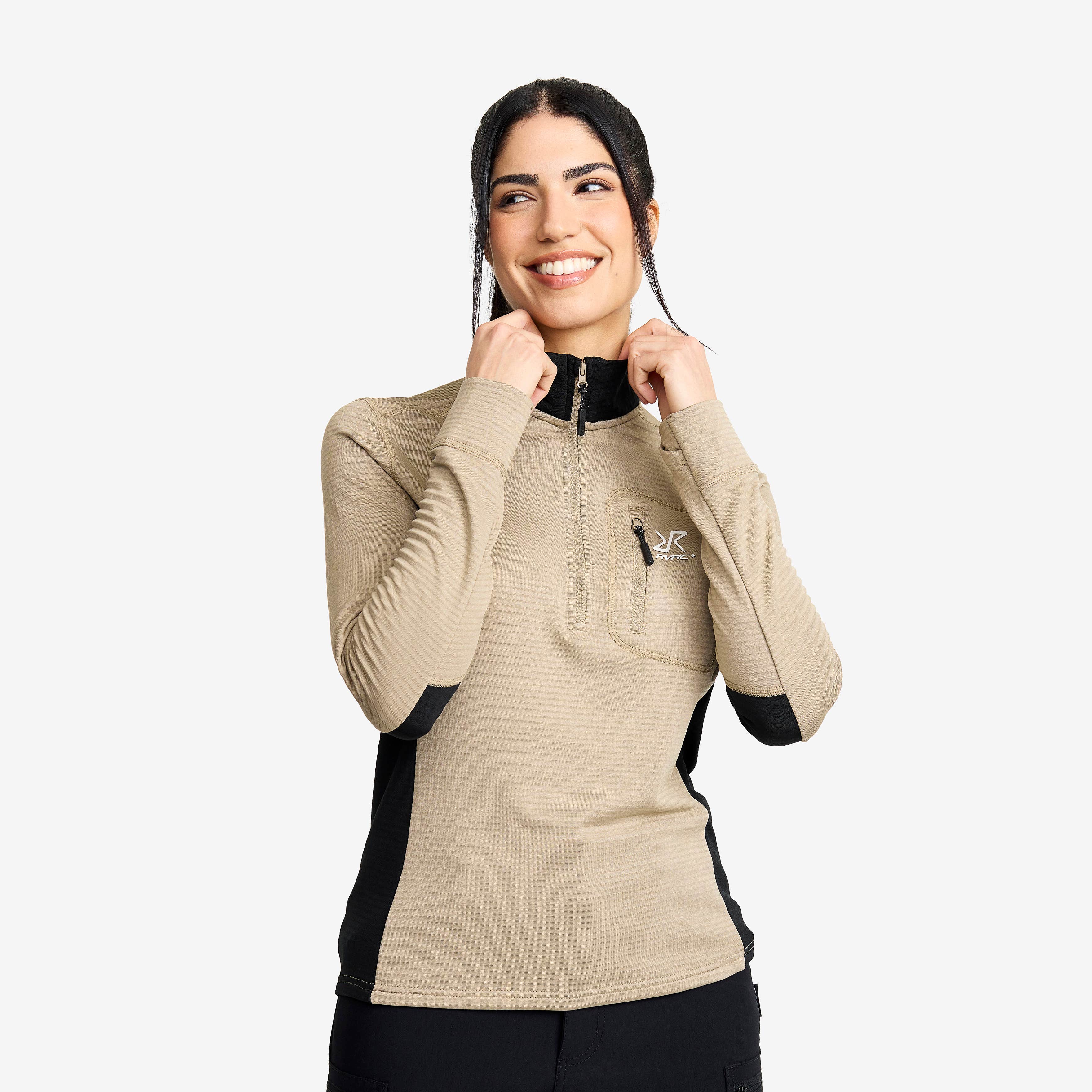 Waffle Half-zip Fleece  Dame Aluminium