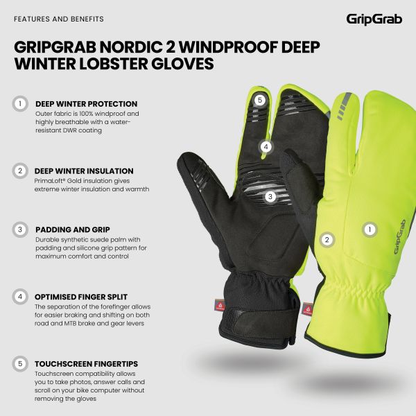 GripGrab Nordic 2 Vinter Cykelhandsker, Hi-Vis