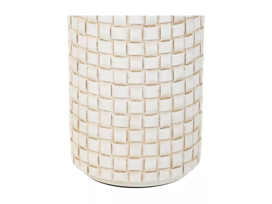 Vase en polyrésine blanche 14,5x14,5x39,5h