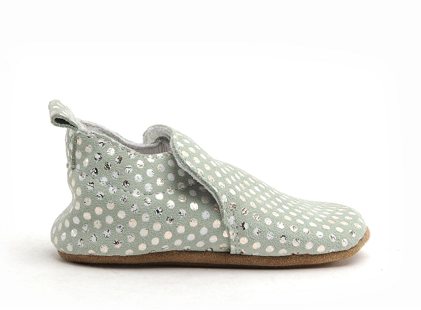 Bellamy chaussons bebe valentines tic pois vert