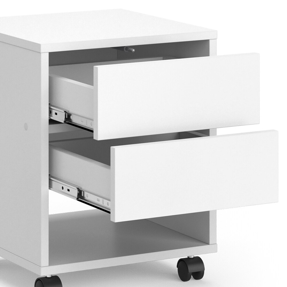 Vicco Hocker mit Schublade Jons, 37 x 37 cm, Weiß, Sitzhocker, Stauraum, Büromöbel