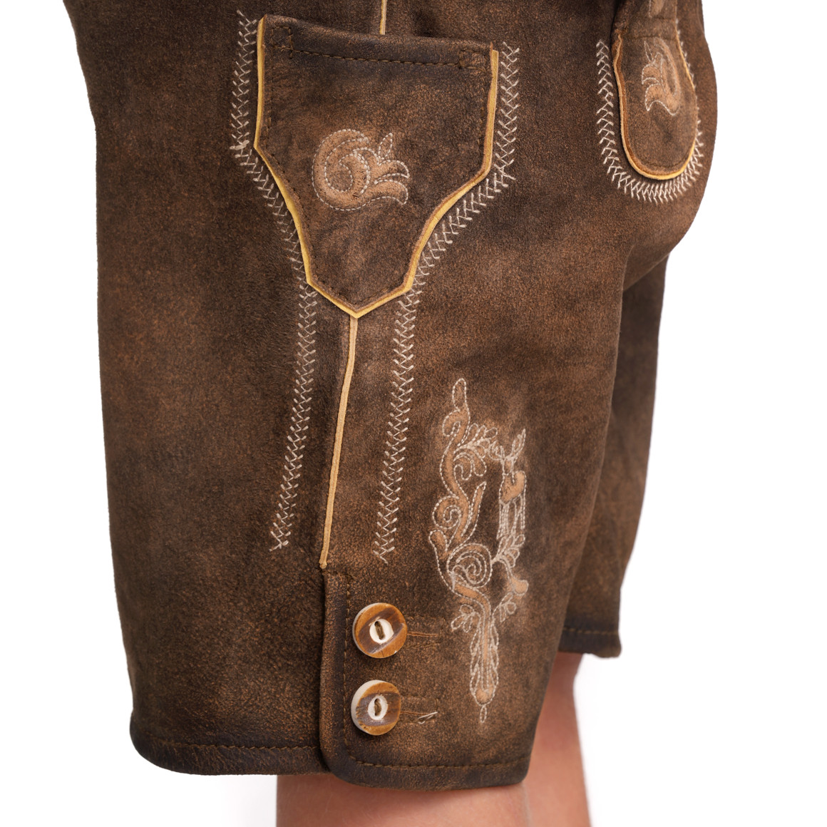 Topolino Jungen Lederhose mit Stickereien dunkelbraun