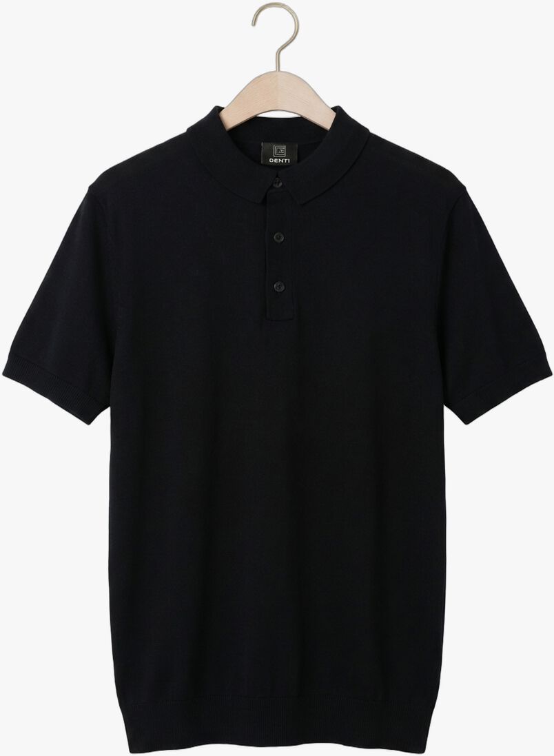 donkerblauwe genti polo polo 2 button ss 1260