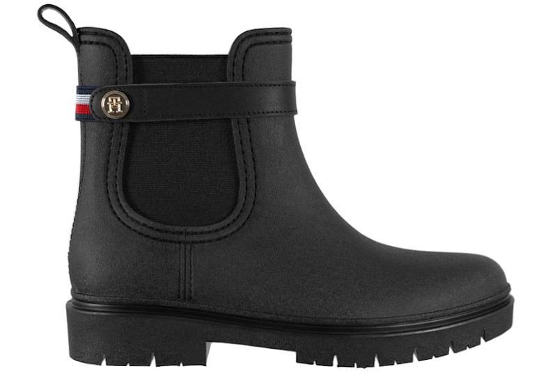 TOMMY HILFIGER TH STUD RUBBERISED RAINBOOT BLACK