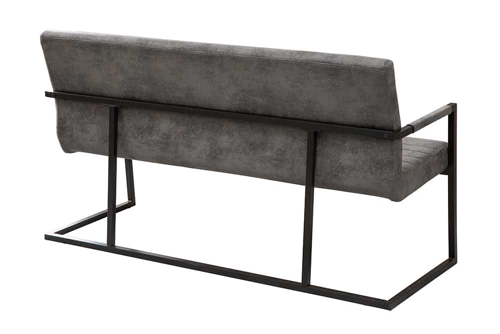 Industrial Freischwinger Bank LOFT 160cm vintage grau mit Armlehne