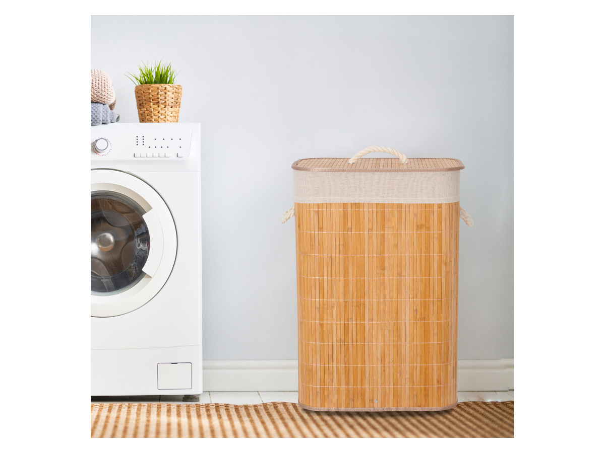 Infinity goods 72 liter wasmand met deksel – Bamboo