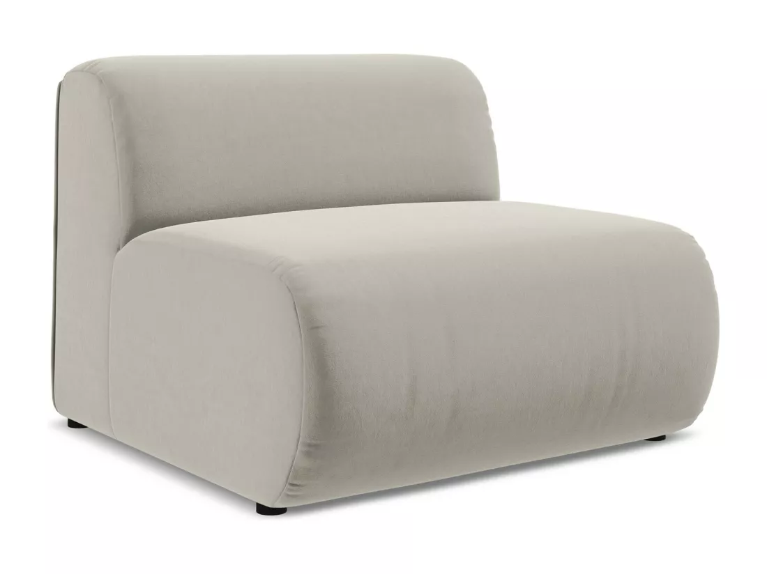 Fauteuil pour canapé modulable en velours - perle - EKAHI