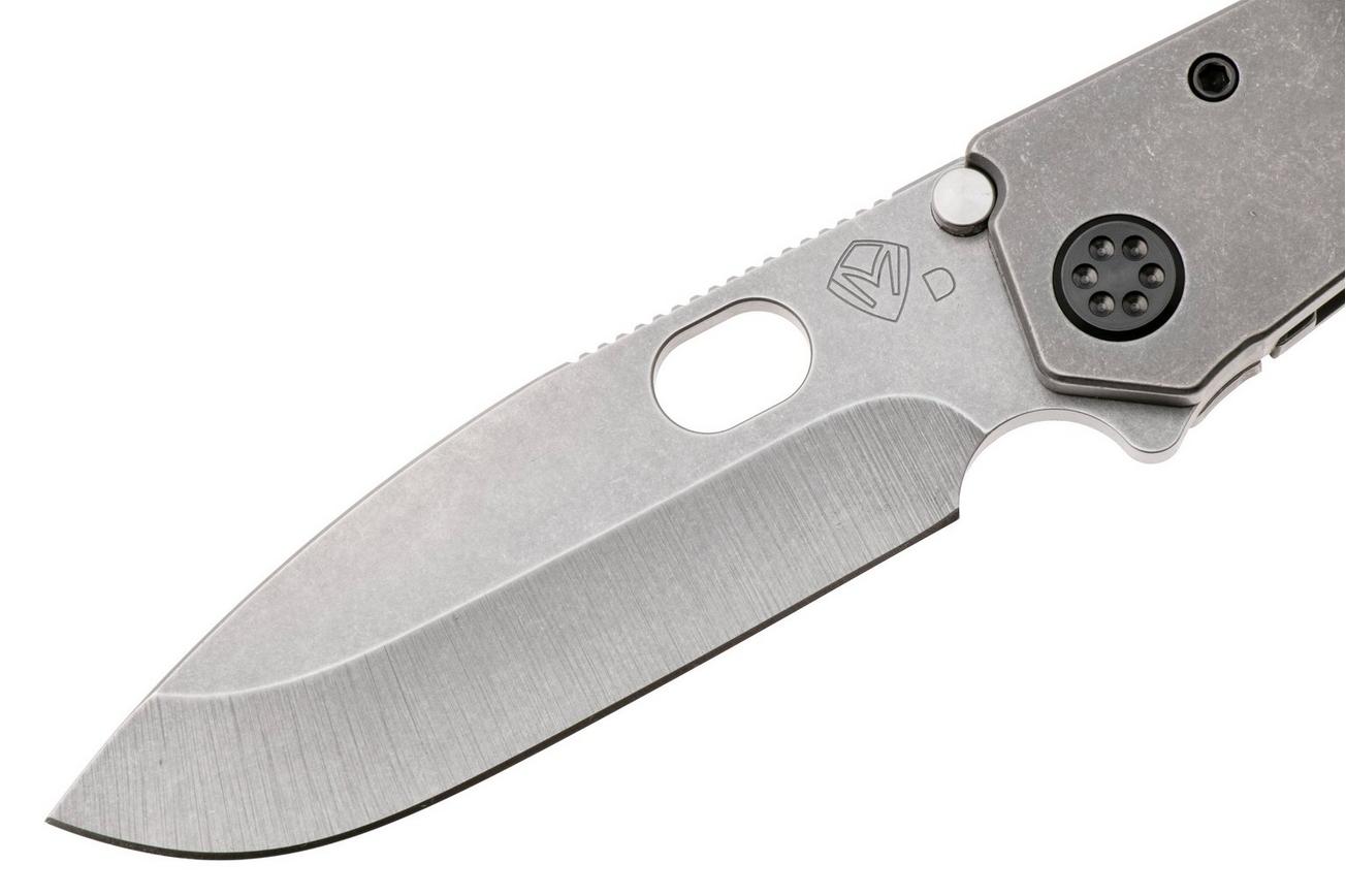 Medford 187 DP 25-187DP-01, Tumbled D2 Droppoint, Old School Tumbled Handle, Black Hardware zakmes