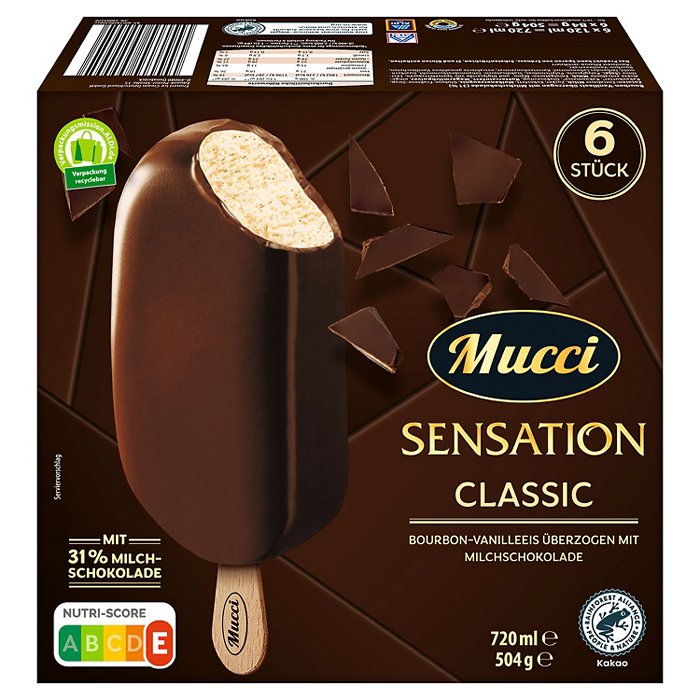 MUCCI Premium-Stieleis 720 ml, Classic