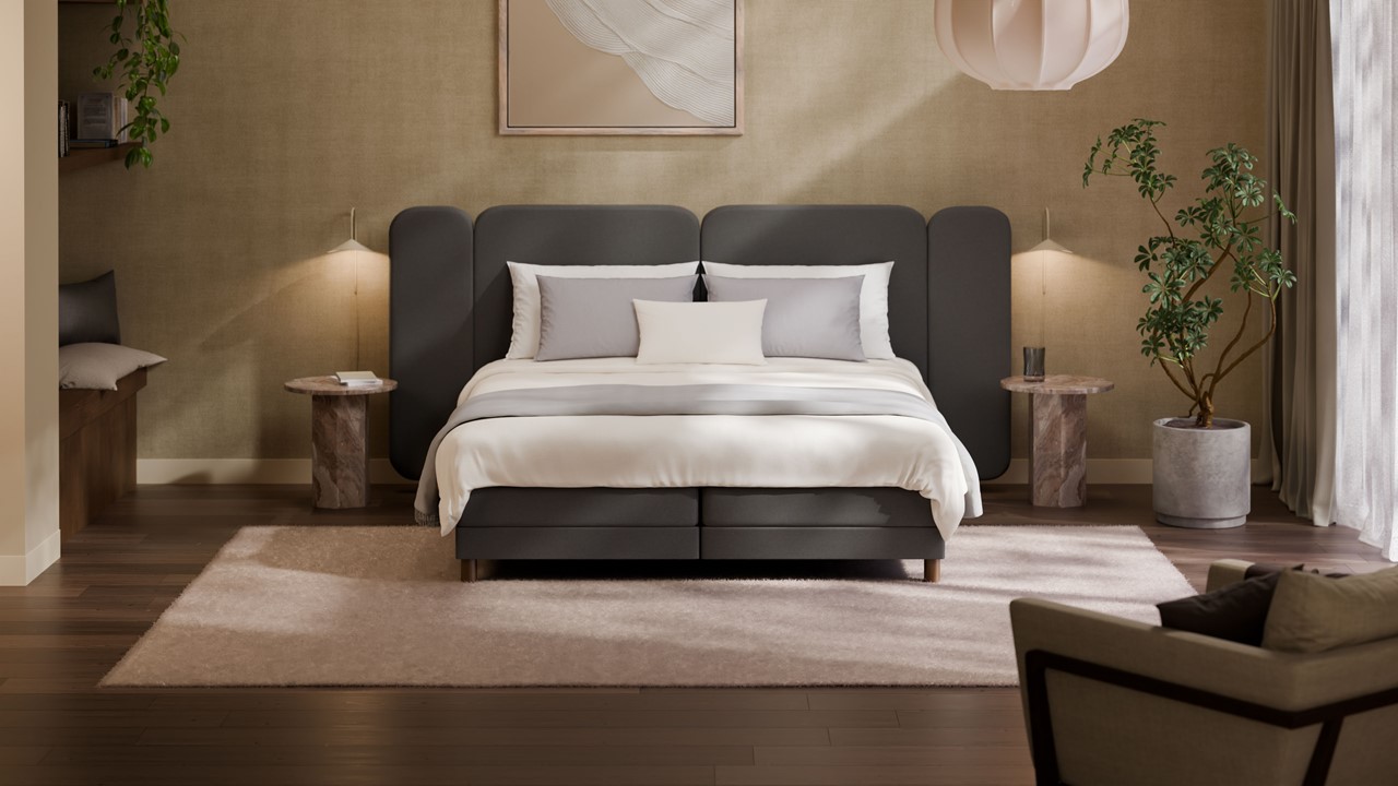 Elektrische boxspring Ridge met Kårlsson Excellence matras - Warm wool anthracite