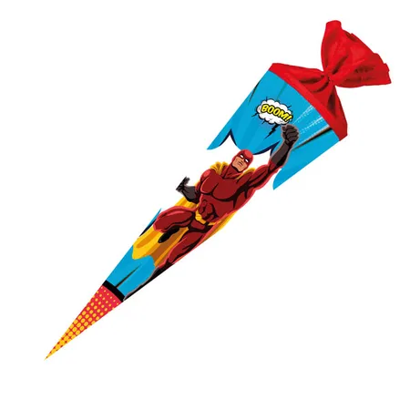 Nestler Schultüte Superhero mit Tüllverschluss, rund, 70 cm