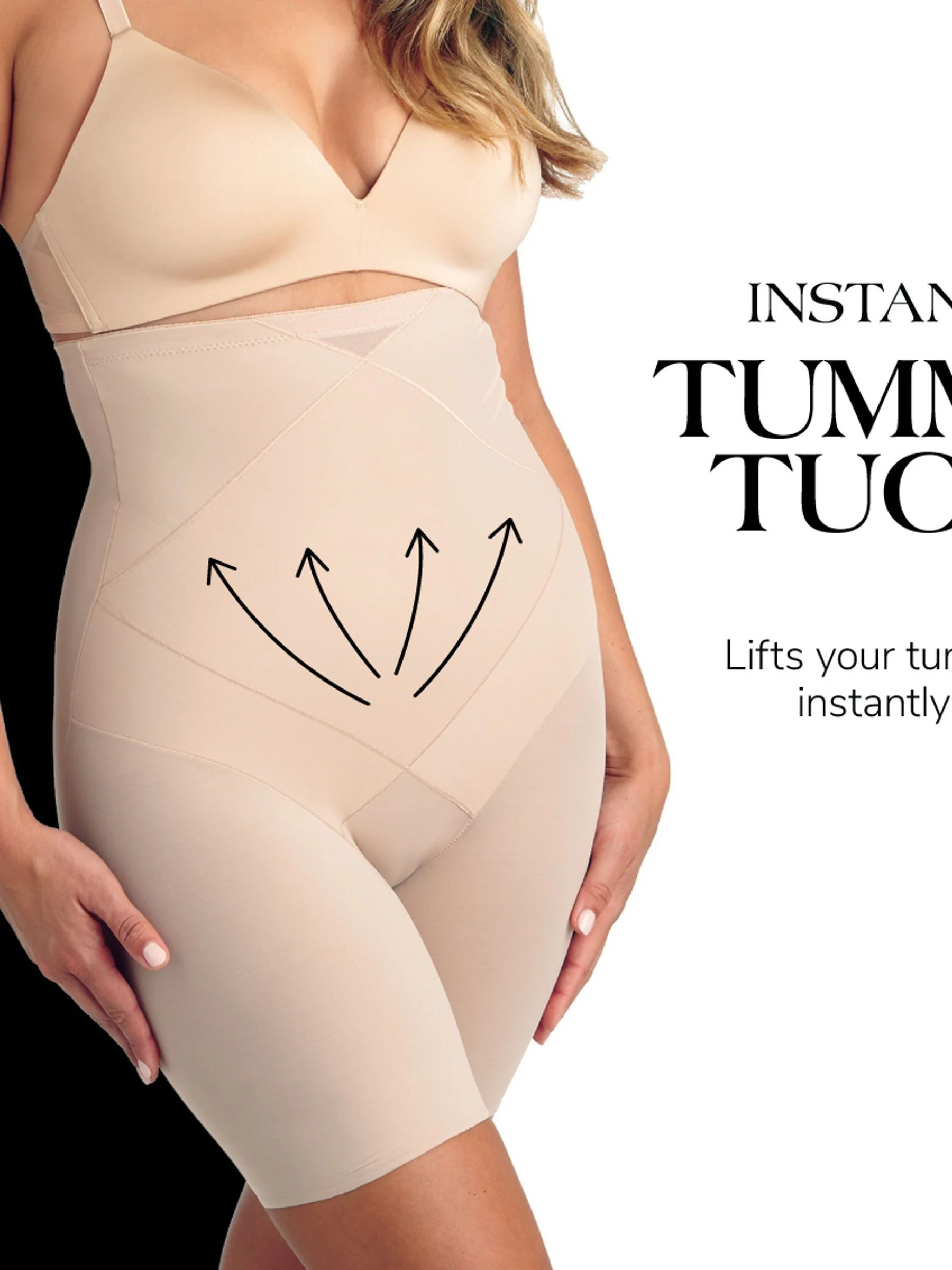 Warm beige - Miraclesuit - Dijen afslankende shapewear-short met hoge taille