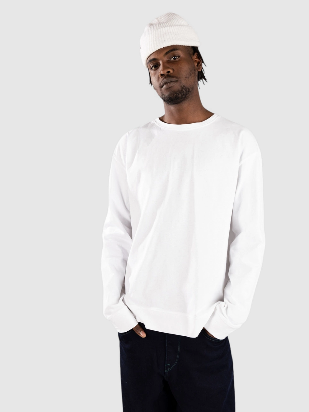 Denim Project Panda Oversized Long Sleeve T-Shirt white