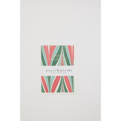 Green And Red Stripe Print Greetings Card