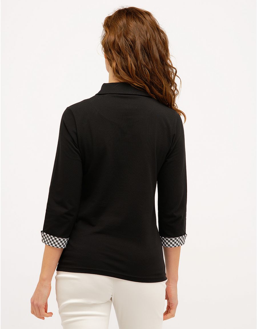 T-Shirt polo coton noir
