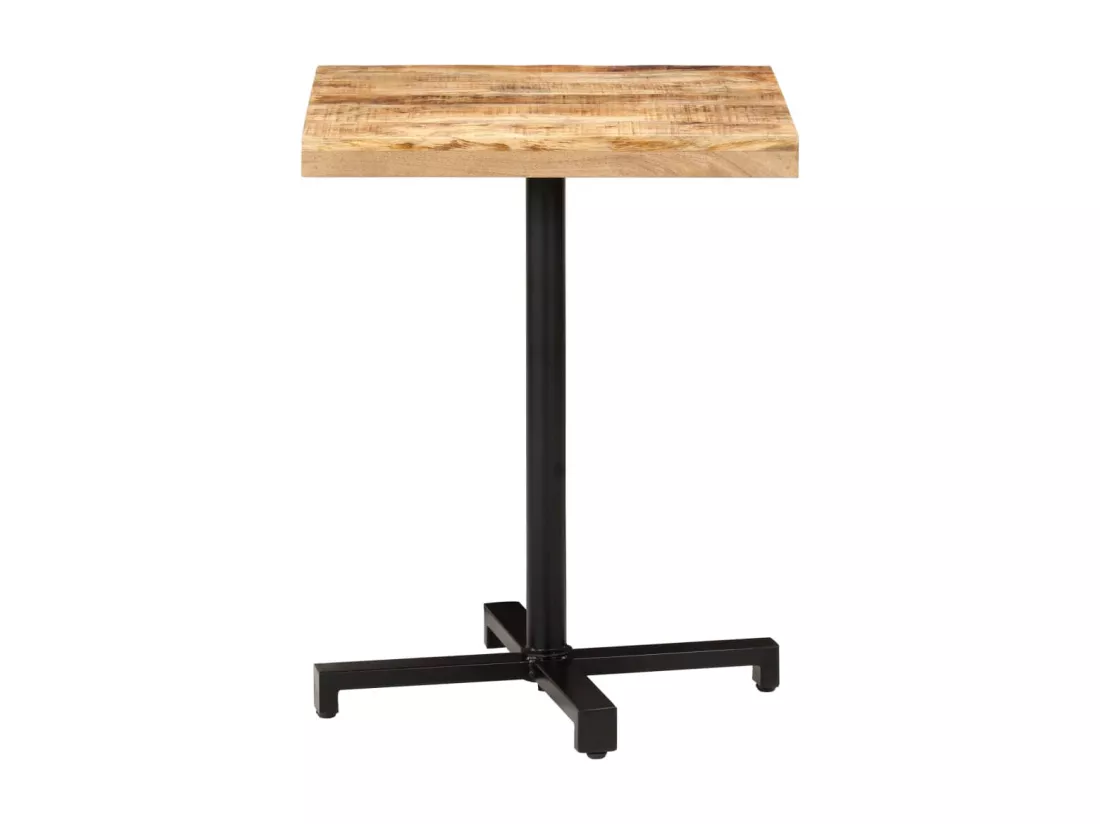 Table de bistro Carrée 60x60x75 cm Bois de manguier brut