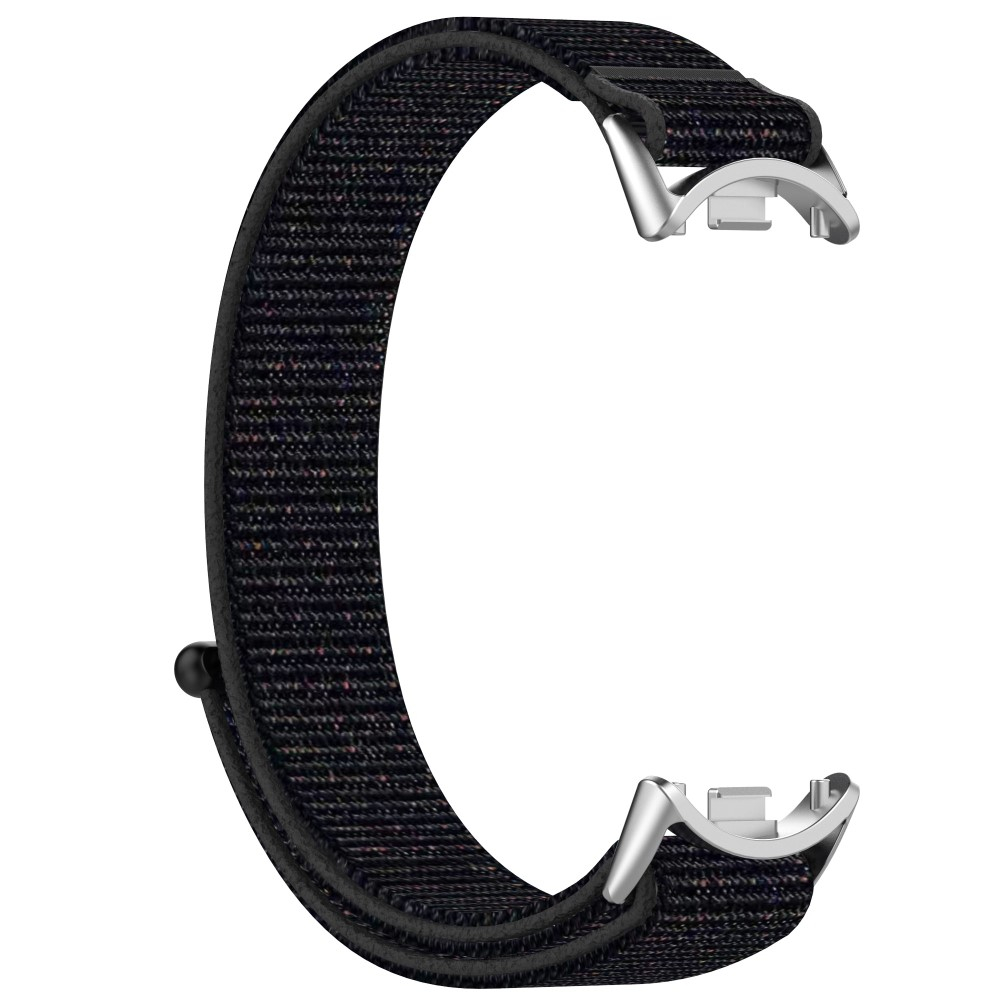 Xiaomi Mi Band 8 / 9 Nylon Armband mit Klettverschluss (Gelenkumfang: 160-220mm) - Schwarz / Grau