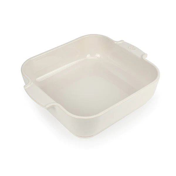 Plat four carré céramique écru 28 cm Peugeot