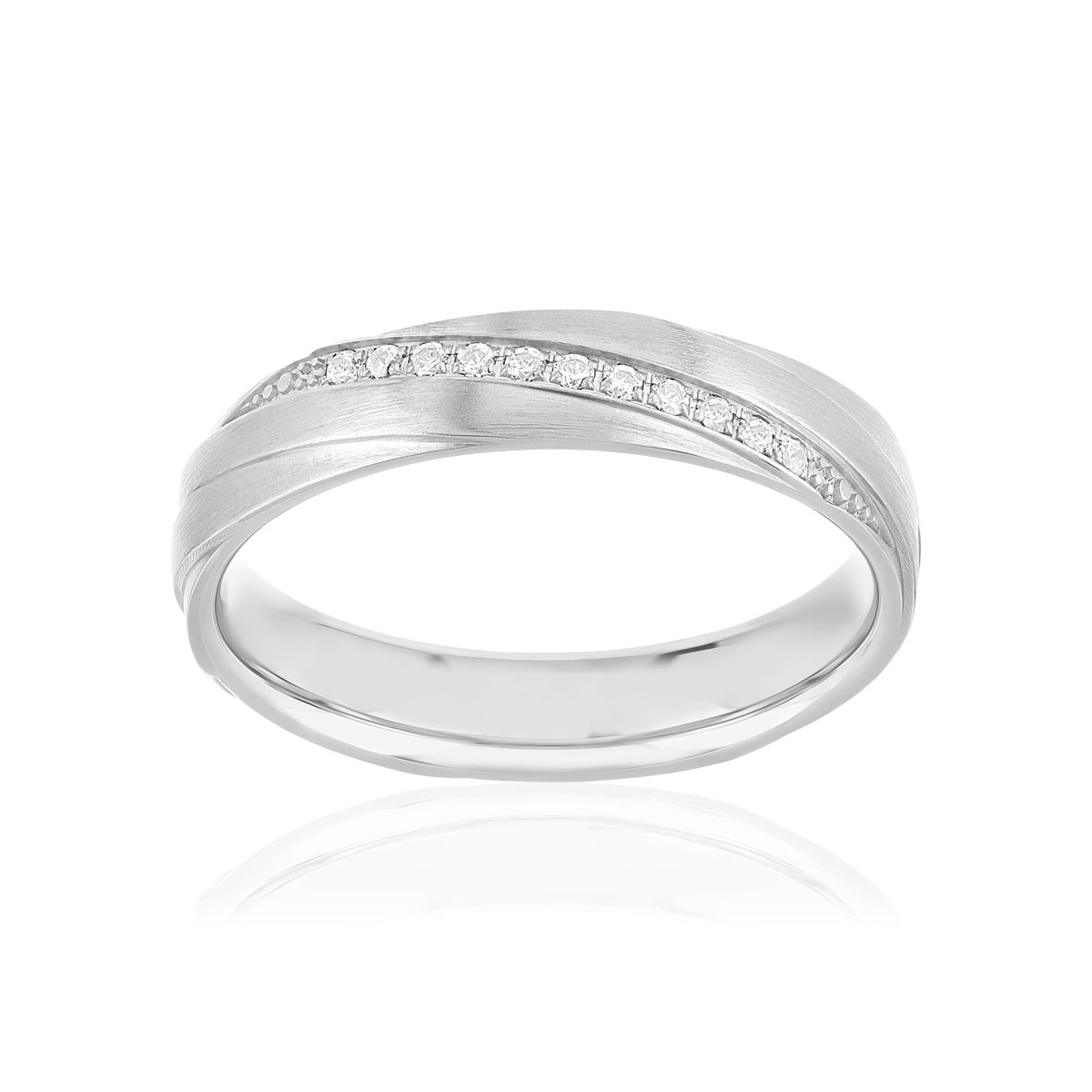 Alliance or 750 blanc diamants