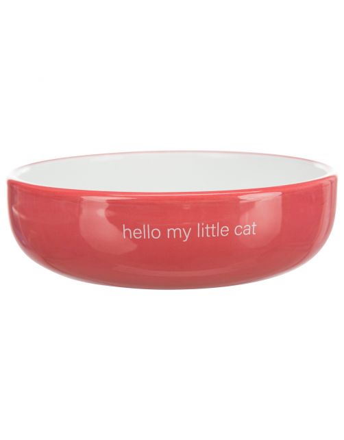 Trixie Voer\/Waterbak Hello My Little Cat Keramiek - Kattenvoerbak - Ø15 cm 339 g Oranje Wit