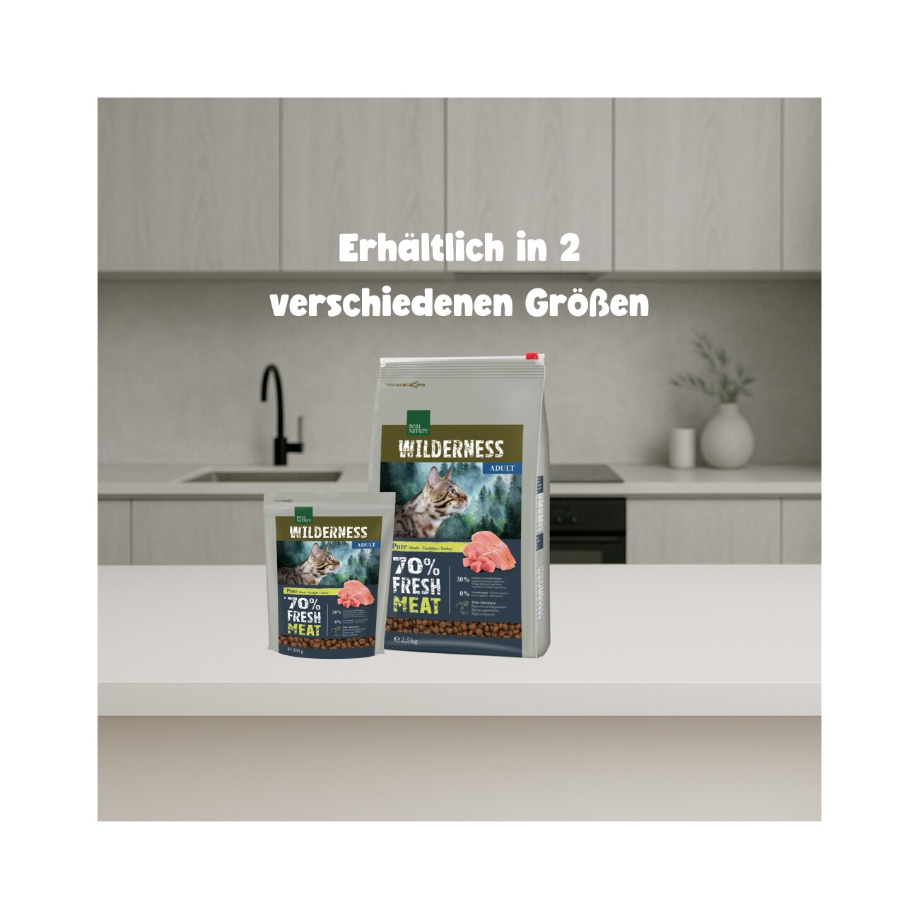 REAL NATURE WILDERNESS Trockenfutter Katze, Adult, Fresh Meat, Pute 300 g