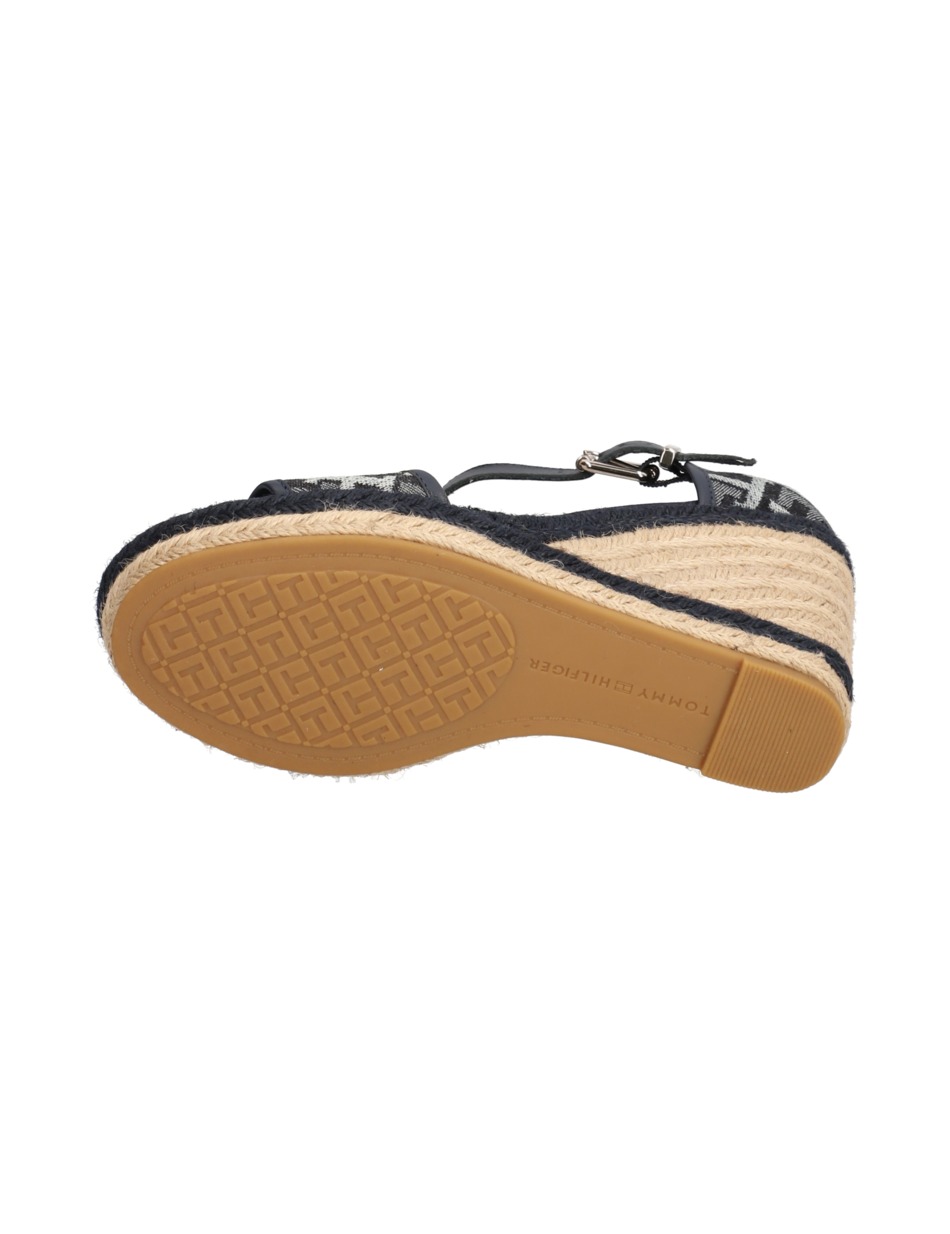 TH MONOGRAM DENIM WEDGE