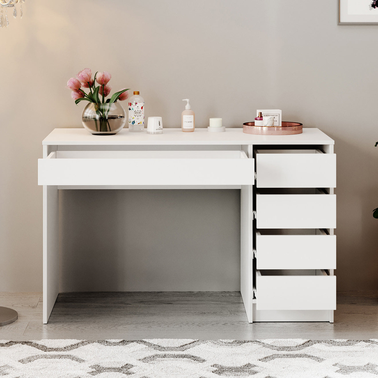 Meubella - Kaptafel Arco - Wit - 120 cm