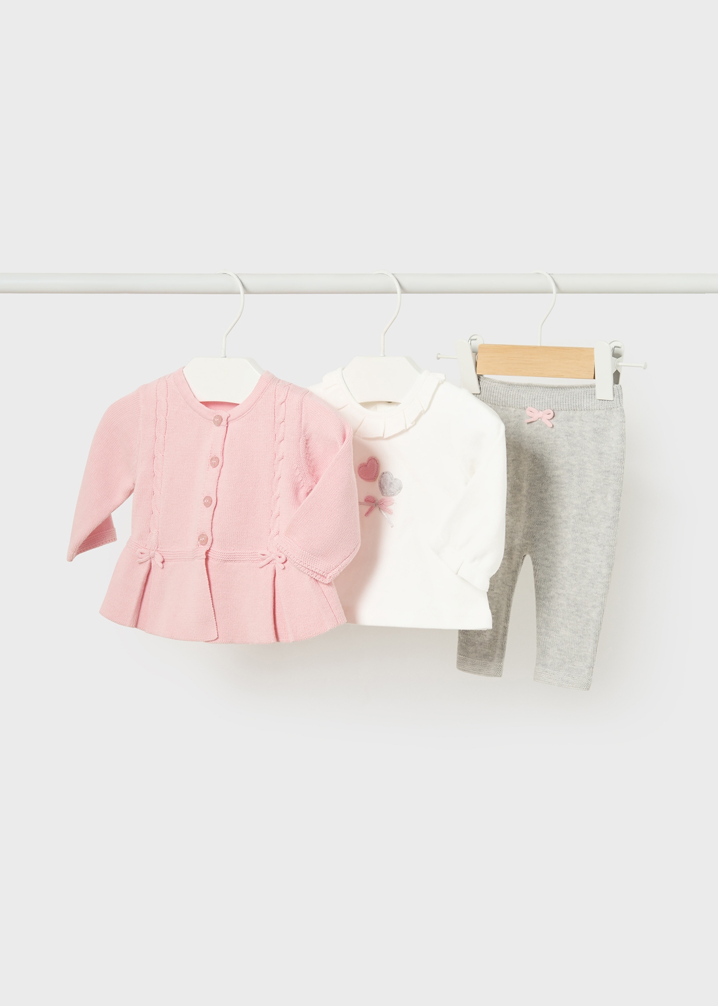 Conjunto de malha de algodão Better Cotton de 3 peças para recém-nascido