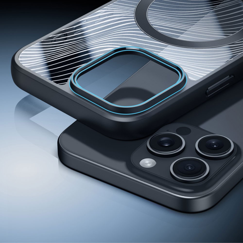 iPhone 16 Pro Max MagSafe Hybrid Hardcase Hülle TPU Bumper   Kunststoff Rückseite mit Kameraschutz - Schwarz / Transparent