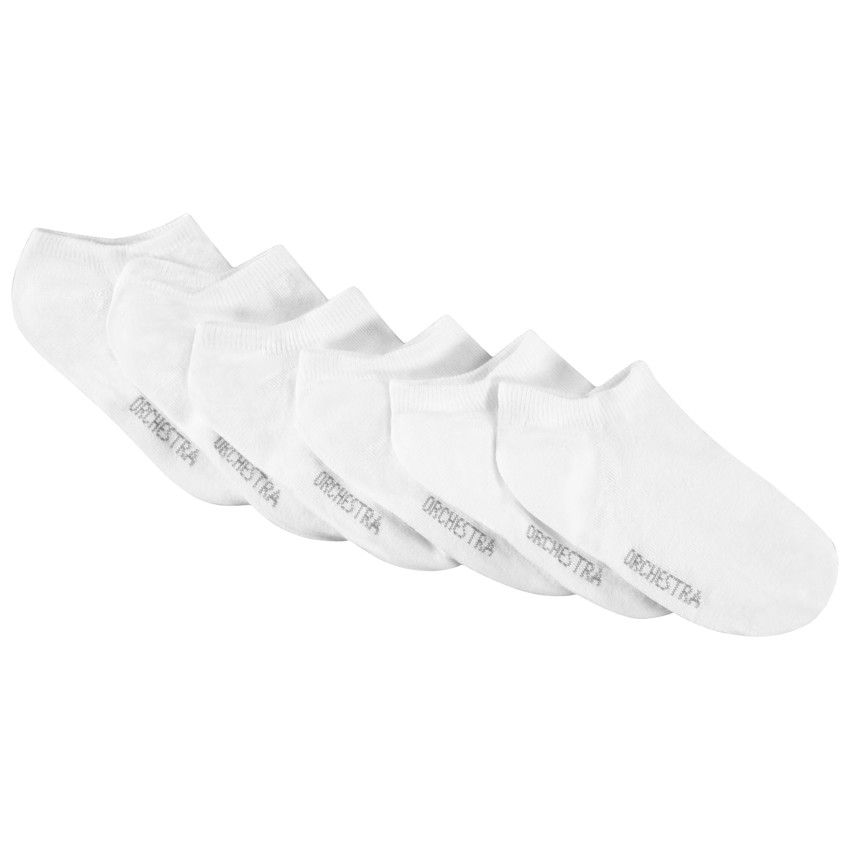 Lot de 6 paires de chaussettes courtes noires assorties pour enfant fille - Blanc