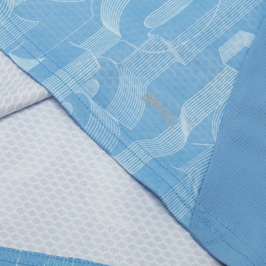 Manchester City Maillot d'Entraînement Avant-Match Fermeture Éclair 1/4 - Bleu Clair/Blanc Enfant