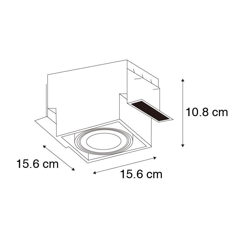 Set van 6 Inbouwspot wit GU10 AR111 trimless verstelbaar - Oneon