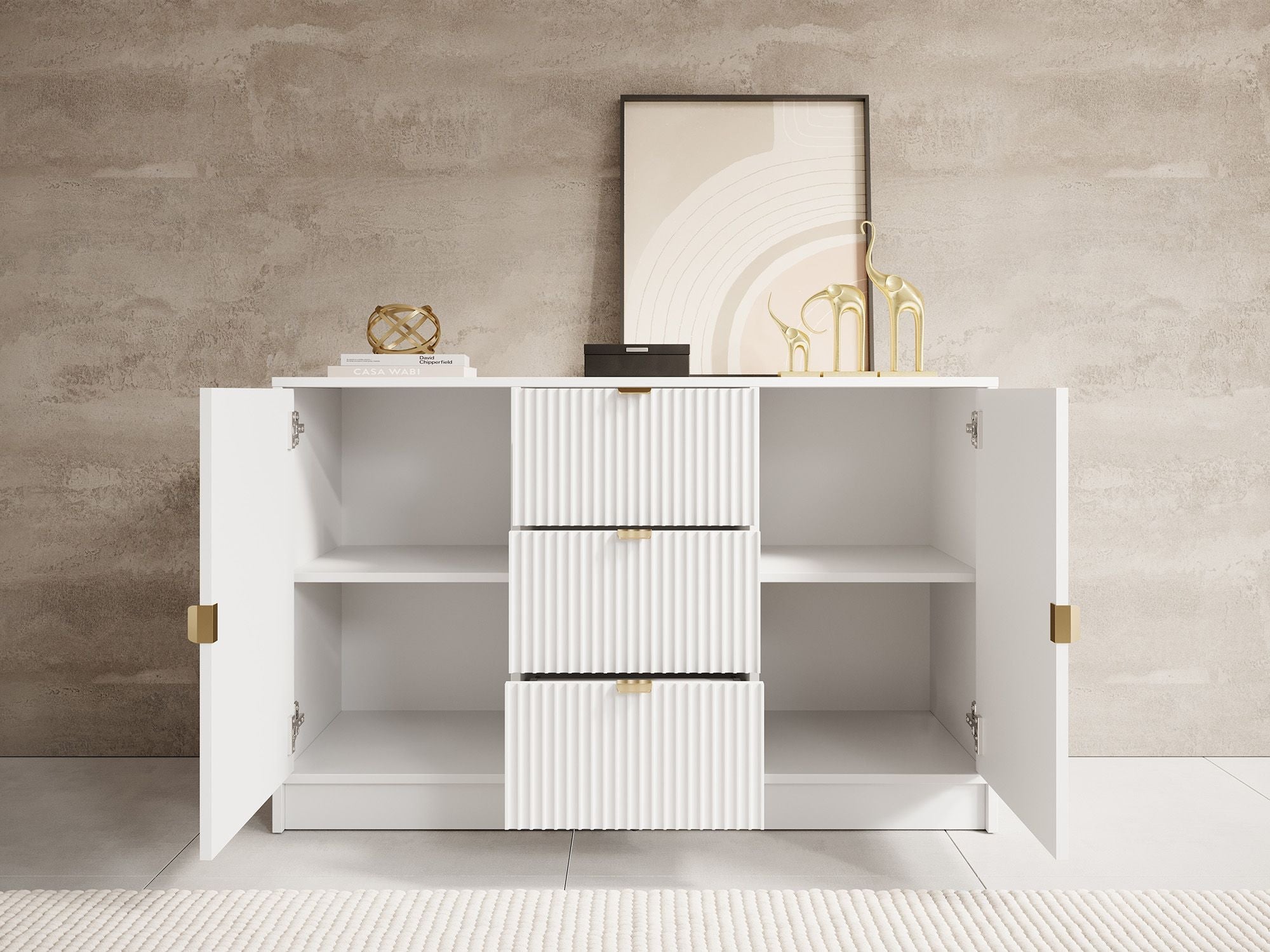 Meubella - Dressoir Tavares - Wit - 118 cm