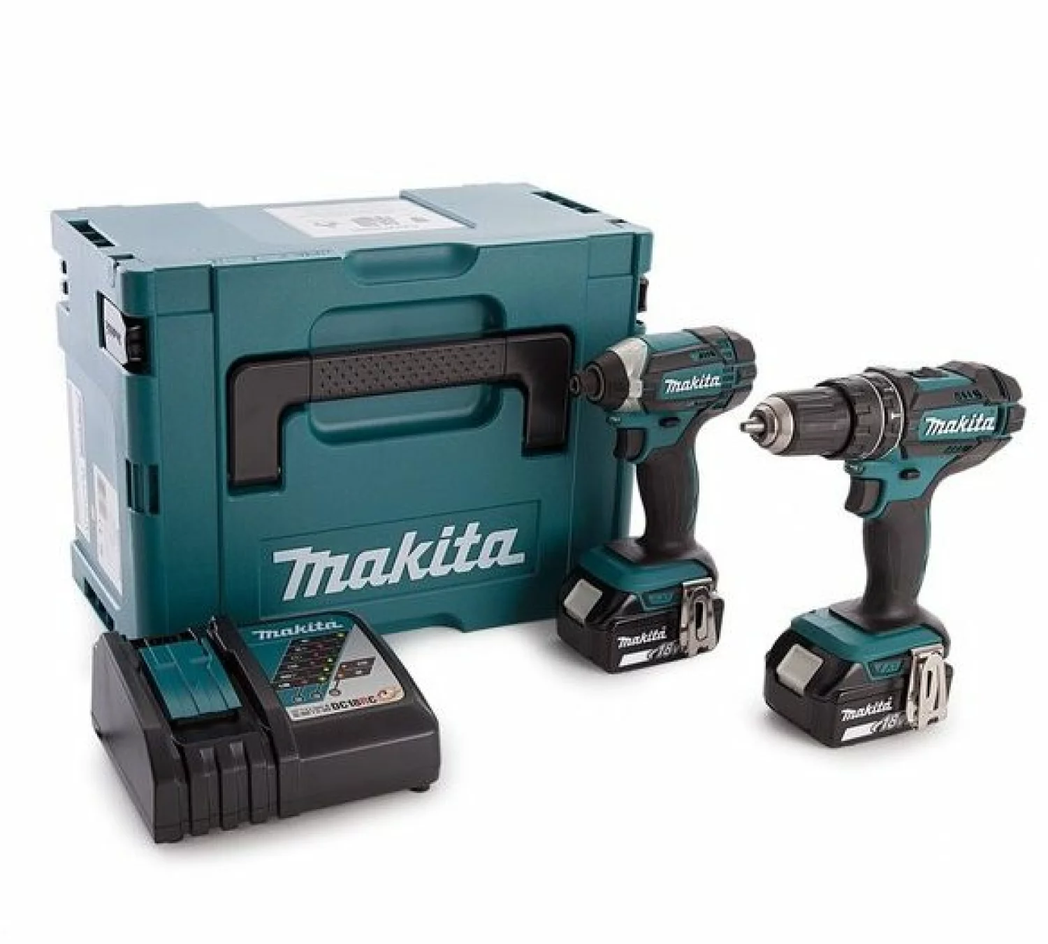 Makita DLX2131TJ 18V Li-Ion accu klopboor- /schroefmachine (DHP482) & slagschroevendraaier (DTD152) combiset (2x 5.0Ah accu) in Mbox