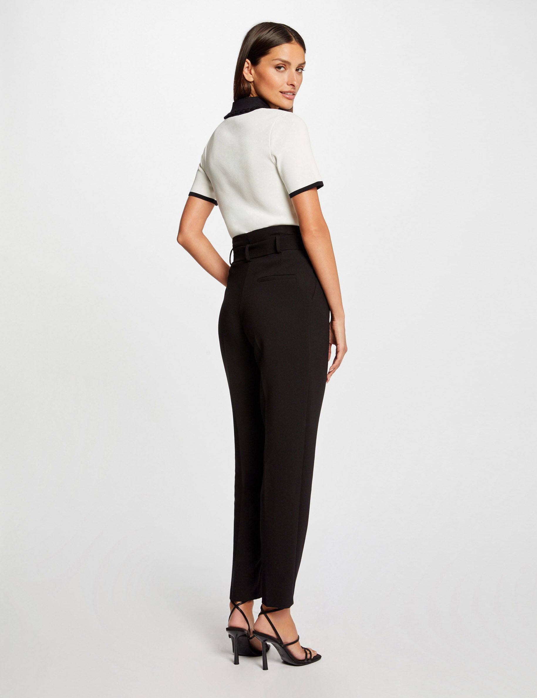 Pull manches courtes avec boutons ecru femme - ecru