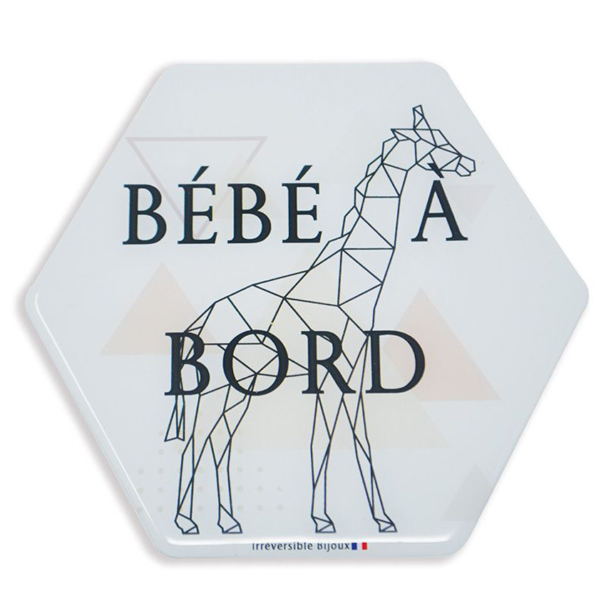 Adhésif bébé à bord Girafe blanc