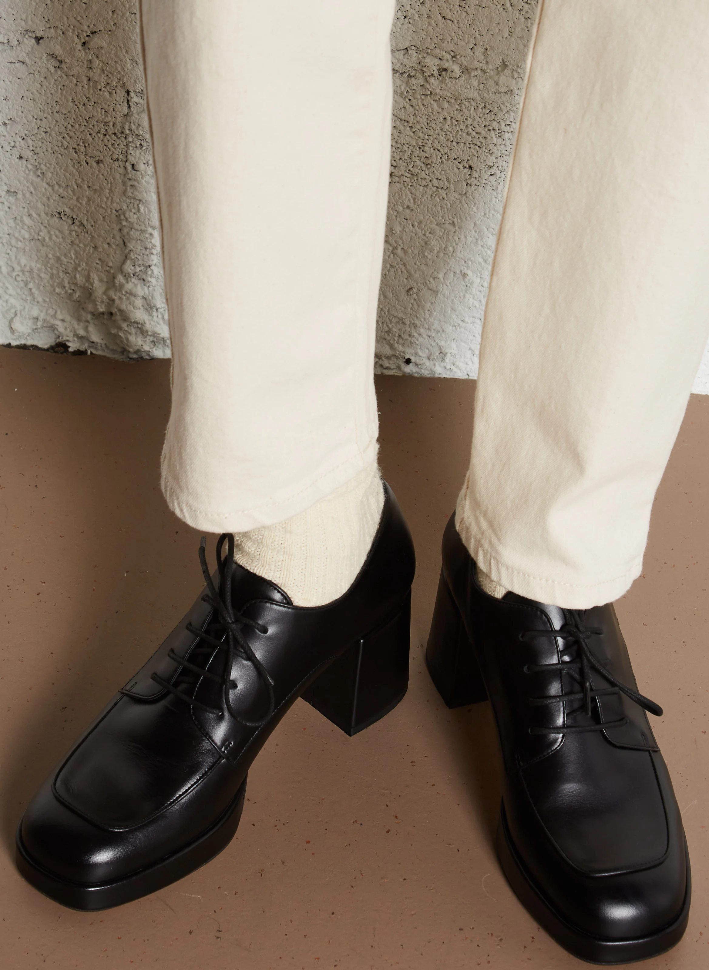 VIVALDI - Derbies à talons hauts en cuir| Noir