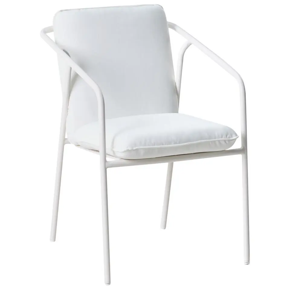 ASCIANO - Tuinstoel set van 4 - Wit - Metaal/Aluminium