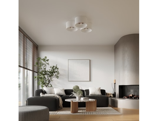 SOLLUX LIGHTING - Plafonnier telesto blanc/marron foncé