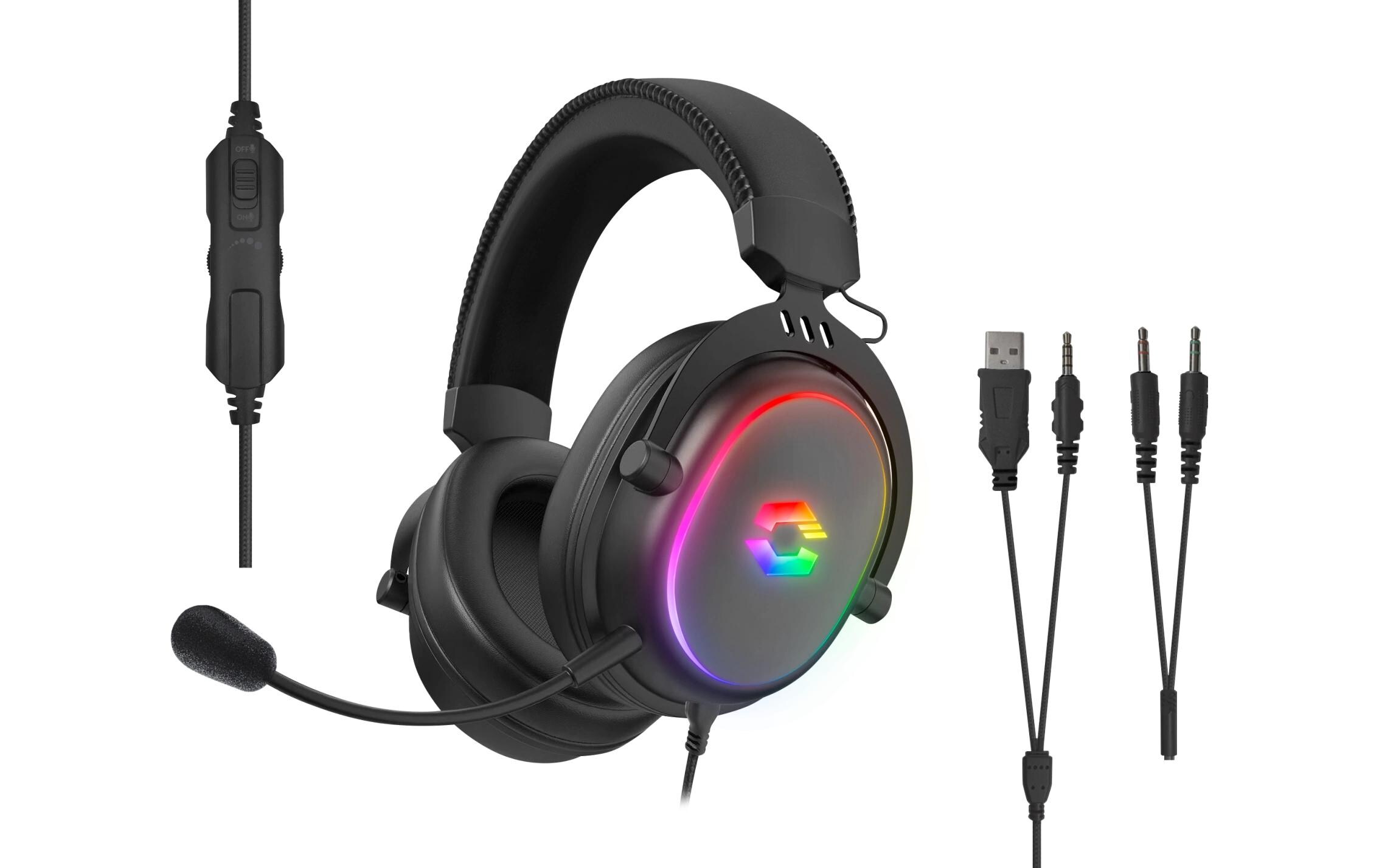 Headset Conux Gaming RGB, SchwarzStereo Gaming Headset, wired