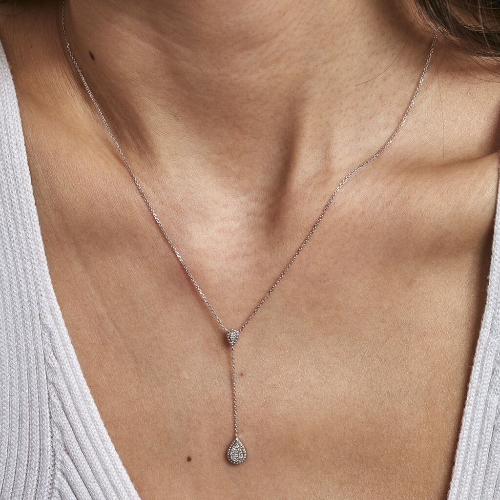 Collier Mariona Or Blanc Diamant